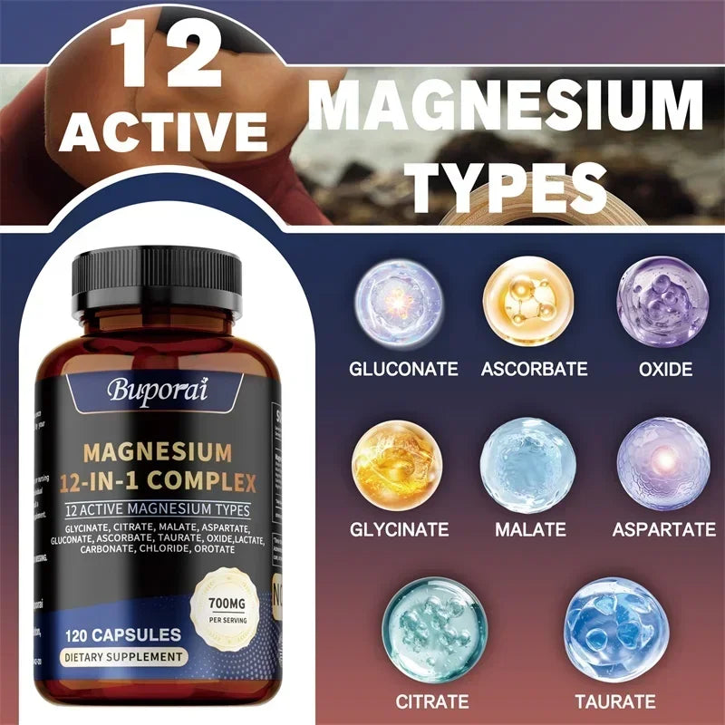 Magnesium Complex -Supports Muscle, Bone, and Joint Health, Relieves Stress, Maintains a Good Mood, and Promotes Overall Health